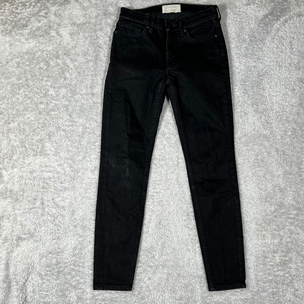 Everlane High Rise Skinny‎ Jeans Black Denim Size 25 Regular 139393